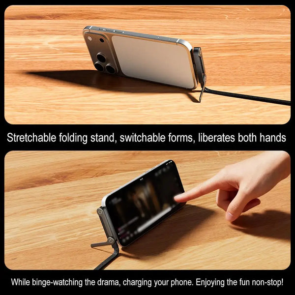 Cablu Încǎrcare Rapidǎ Telefon, cu Suport Pliabil (Iphone 14-17, Samsung, Huawei, etc), Type C